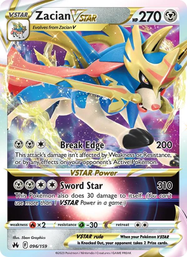 Zacian VSTAR — Crown Zenith #096 (Pokémon TCG card)