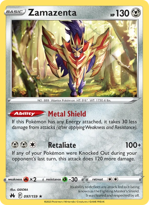 Zamazenta — Crown Zenith #097 (Pokémon TCG card)