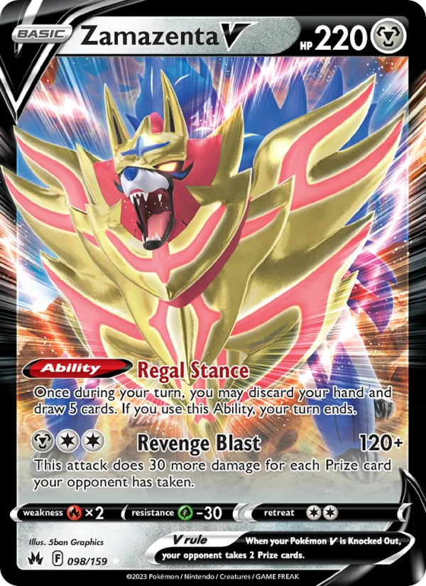 Zamazenta V — Crown Zenith #098 (Pokémon TCG card)