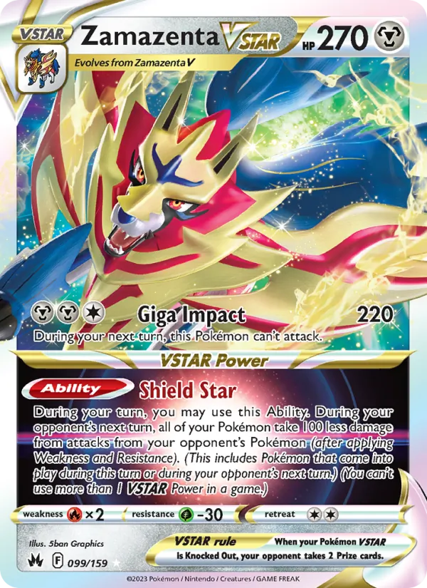 Zamazenta VSTAR — Crown Zenith #099 (Pokémon TCG card)