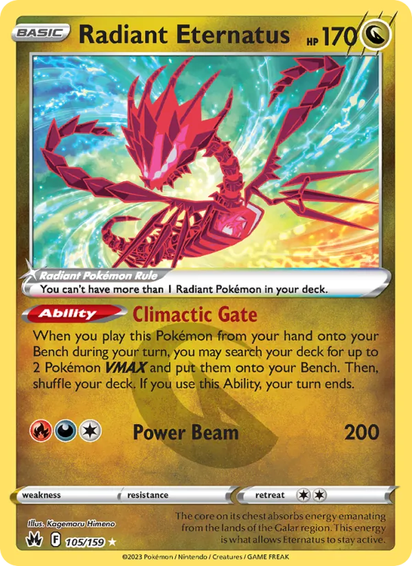 Radiant Eternatus — Crown Zenith #105 (Pokémon TCG card)