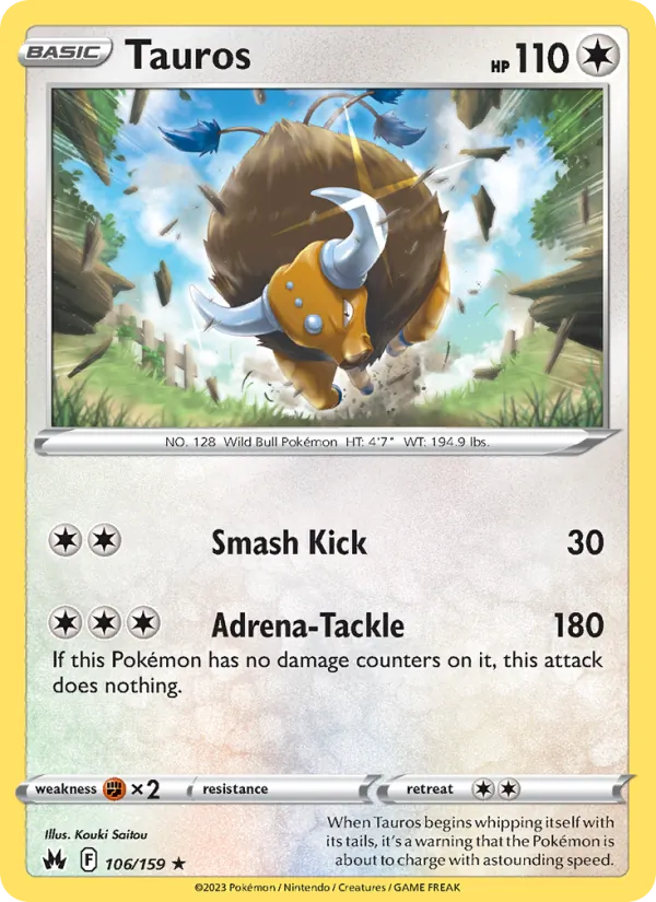 Tauros — Crown Zenith #106 (Pokémon TCG card)