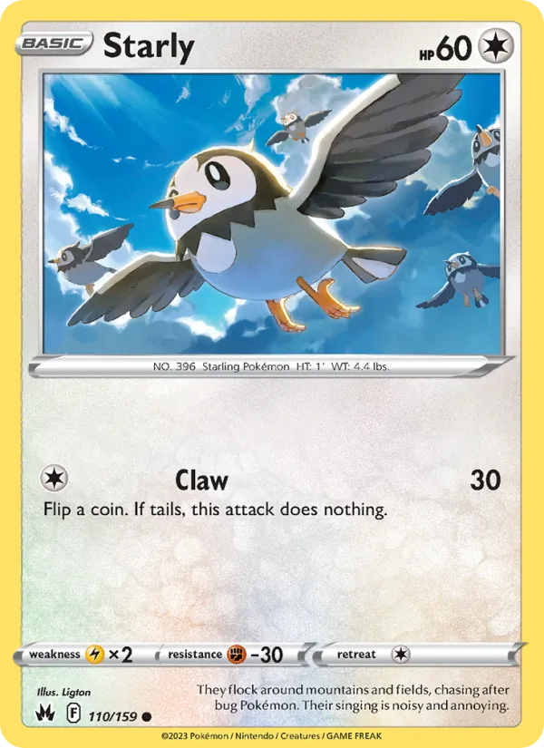 Starly — Crown Zenith #110 (Pokémon TCG card)