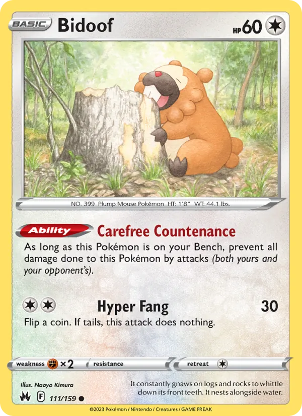 Bidoof — Crown Zenith #111 (Pokémon TCG card)