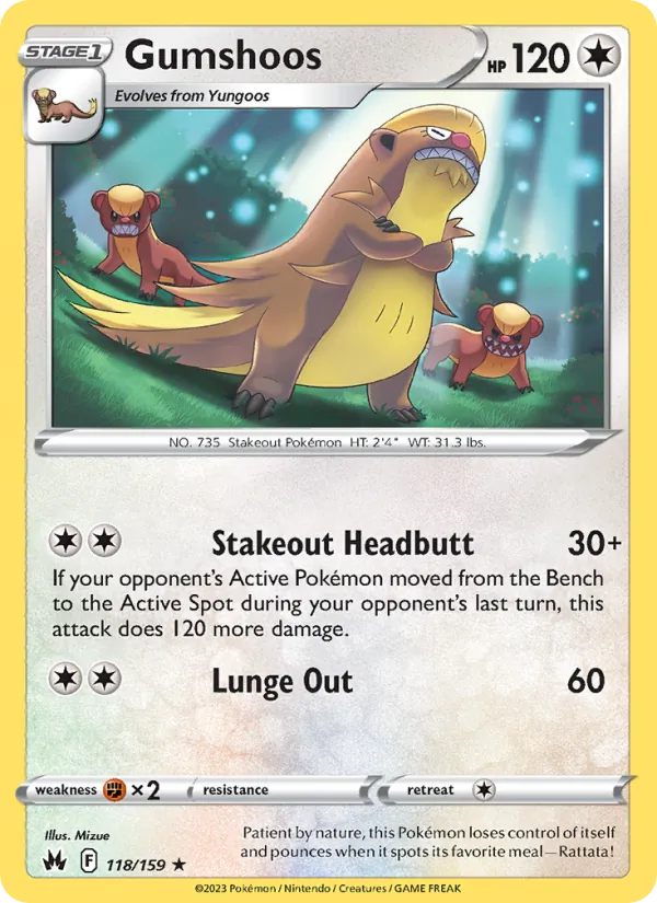 Gumshoos — Crown Zenith #118 (Pokémon TCG card)