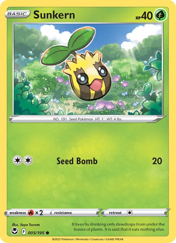 Sunkern — Silver Tempest #005 (Pokémon TCG card)