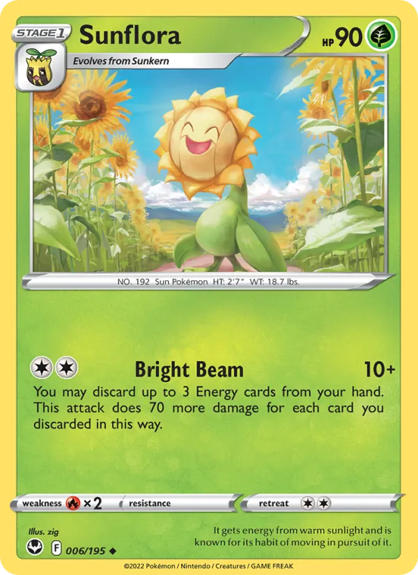 Sunflora — Silver Tempest #006 (Pokémon TCG card)