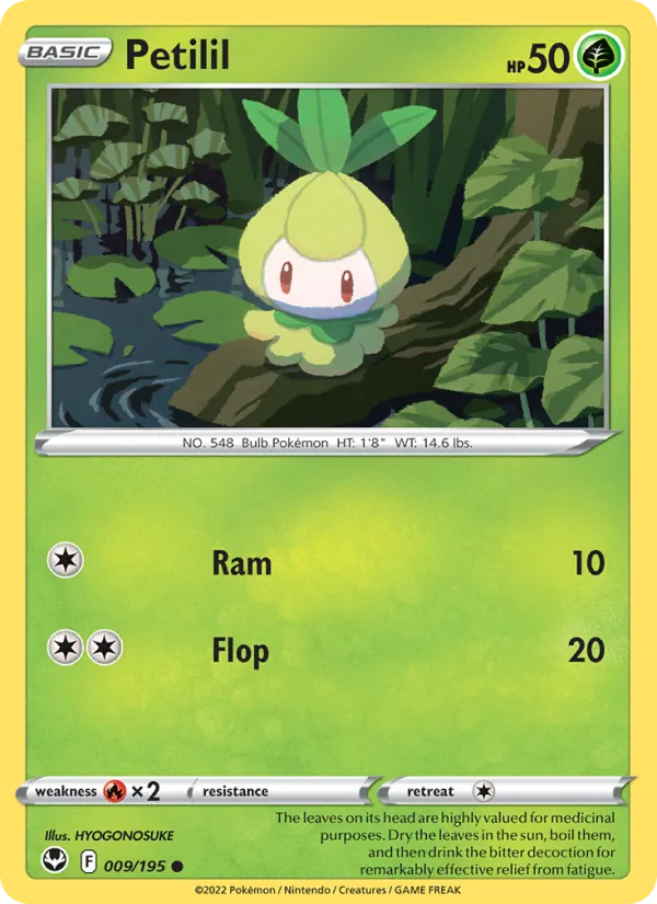 Petilil — Silver Tempest #009 (Pokémon TCG card)