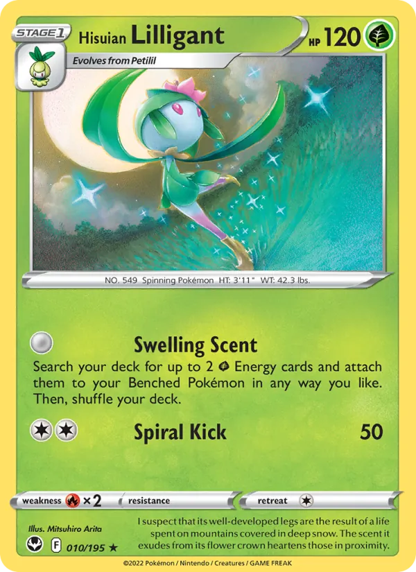 Hisuian Lilligant — Silver Tempest #010 (Pokémon TCG card)