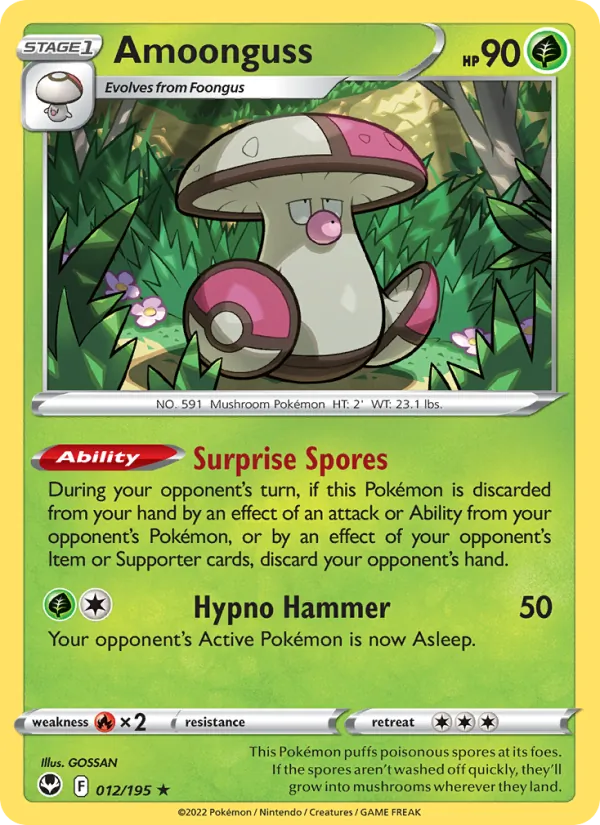 Amoonguss — Silver Tempest #012 (Pokémon TCG card)