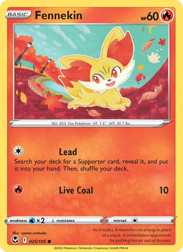 Fennekin — Silver Tempest #025 (Pokémon TCG card)