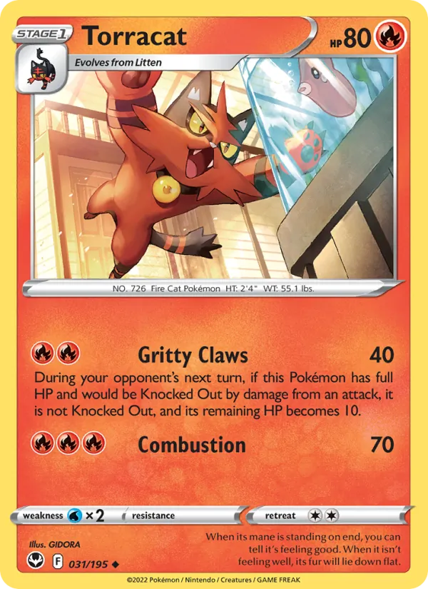 Torracat — Silver Tempest #031 (Pokémon TCG card)
