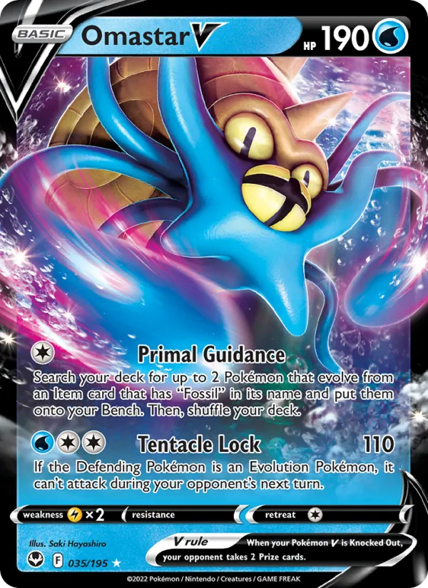 Omastar V — Silver Tempest #035 (Pokémon TCG card)