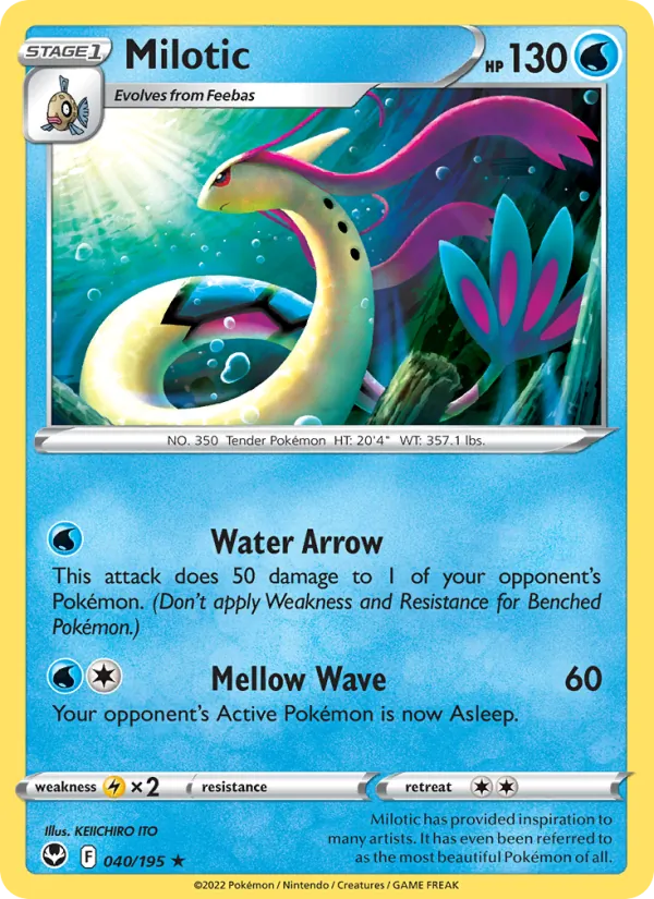 Milotic — Silver Tempest #040 (Pokémon TCG card)