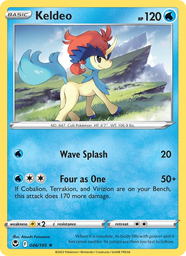 Keldeo — Silver Tempest #046 (Pokémon TCG card)