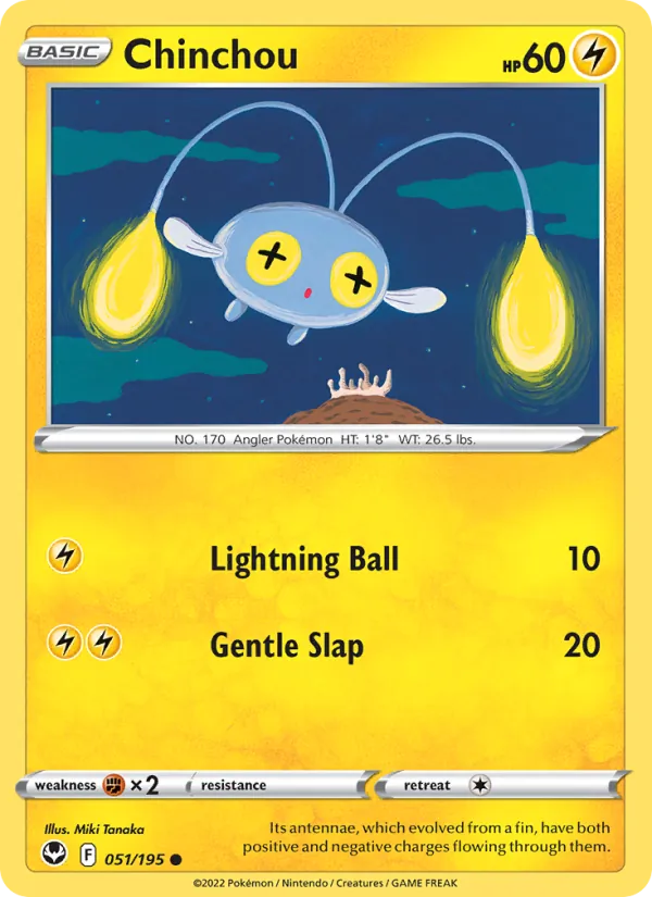 Chinchou — Silver Tempest #051 (Pokémon TCG card)