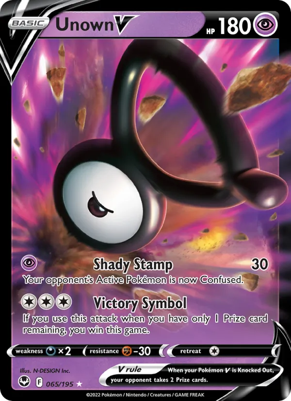 Unown V — Silver Tempest #065 (Pokémon TCG card)