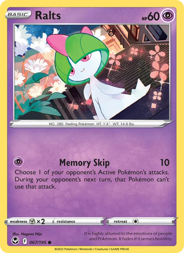 Ralts — Silver Tempest #067 (Pokémon TCG card)