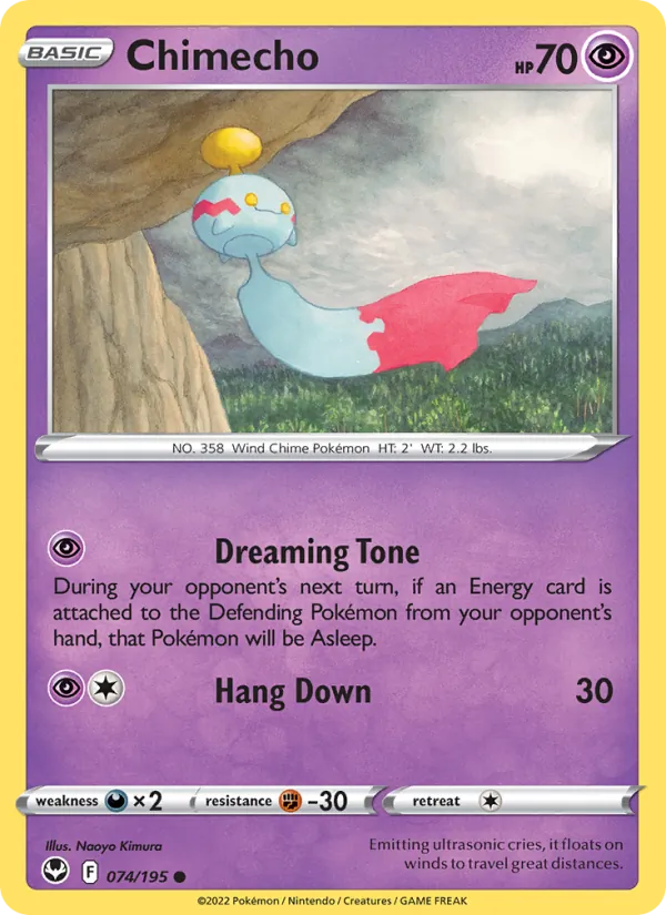 Chimecho — Silver Tempest #074 (Pokémon TCG card)