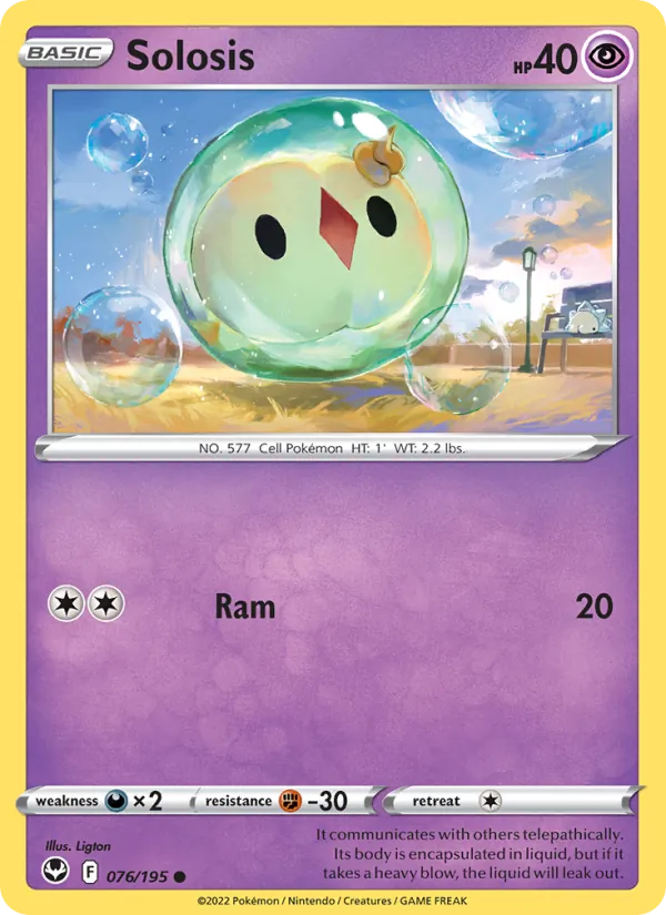 Solosis — Silver Tempest #076 (Pokémon TCG card)