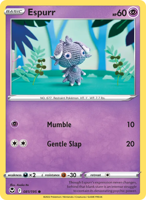 Espurr — Silver Tempest #081 (Pokémon TCG card)