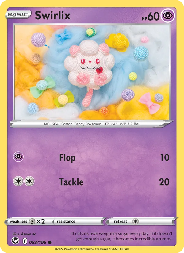 Swirlix — Silver Tempest #083 (Pokémon TCG card)