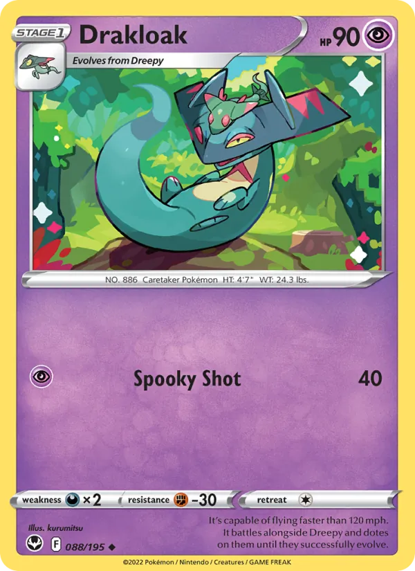 Drakloak — Silver Tempest #088 (Pokémon TCG card)