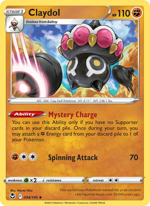 Claydol — Silver Tempest #094 (Pokémon TCG card)