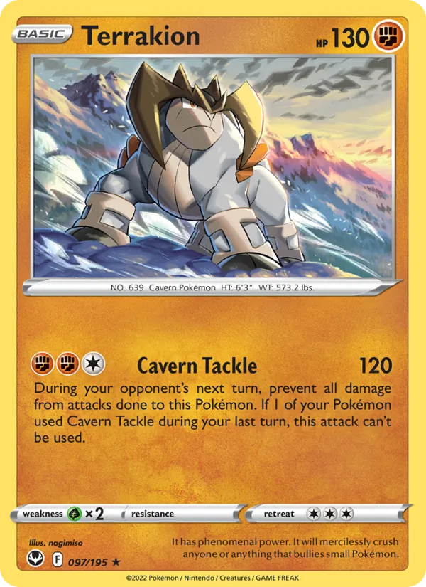 Terrakion — Silver Tempest #097 (Pokémon TCG card)