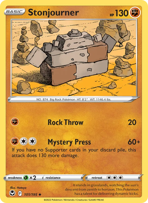Stonjourner — Silver Tempest #101 (Pokémon TCG card)
