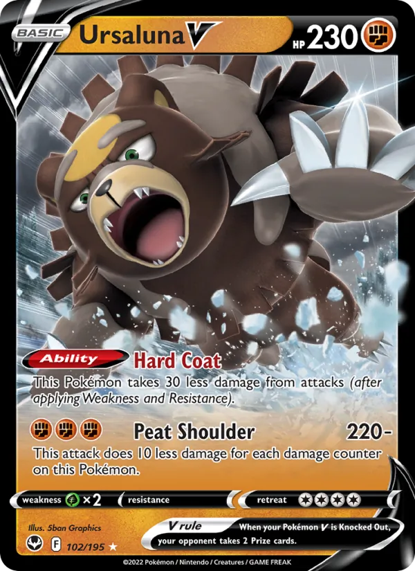 Ursaluna V — Silver Tempest #102 (Pokémon TCG card)