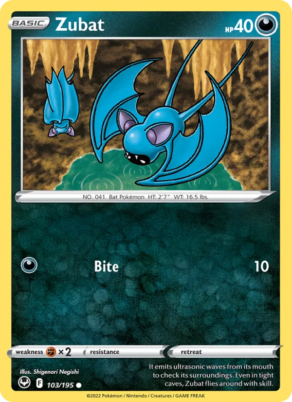 Zubat — Silver Tempest #103 (Pokémon TCG card)