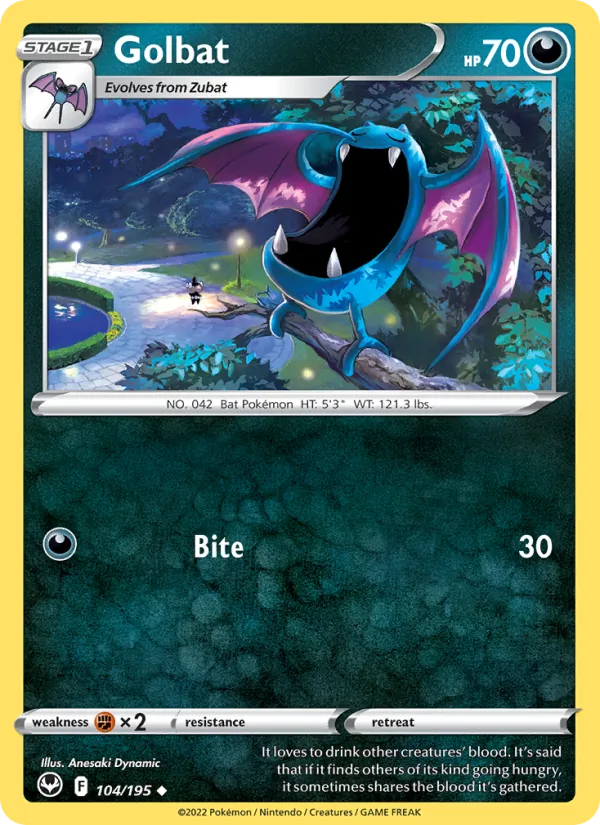 Golbat — Silver Tempest #104 (Pokémon TCG card)
