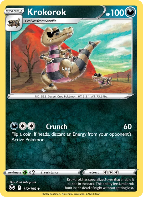 Krokorok — Silver Tempest #112 (Pokémon TCG card)