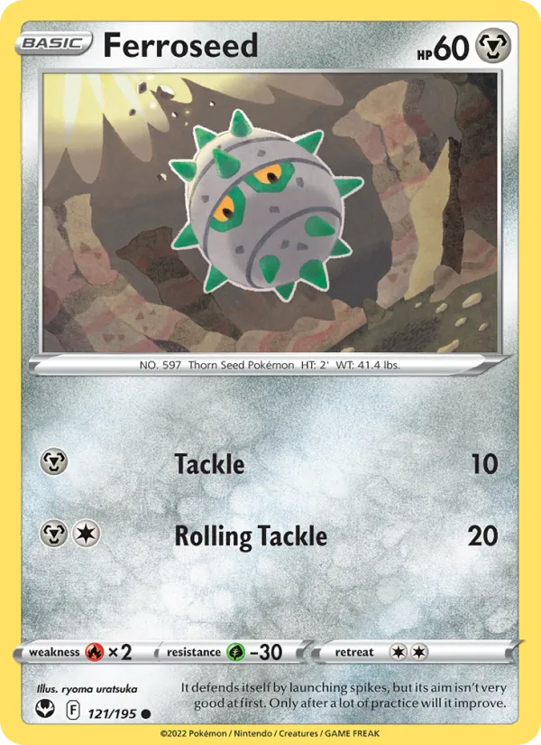 Ferroseed — Silver Tempest #121 (Pokémon TCG card)