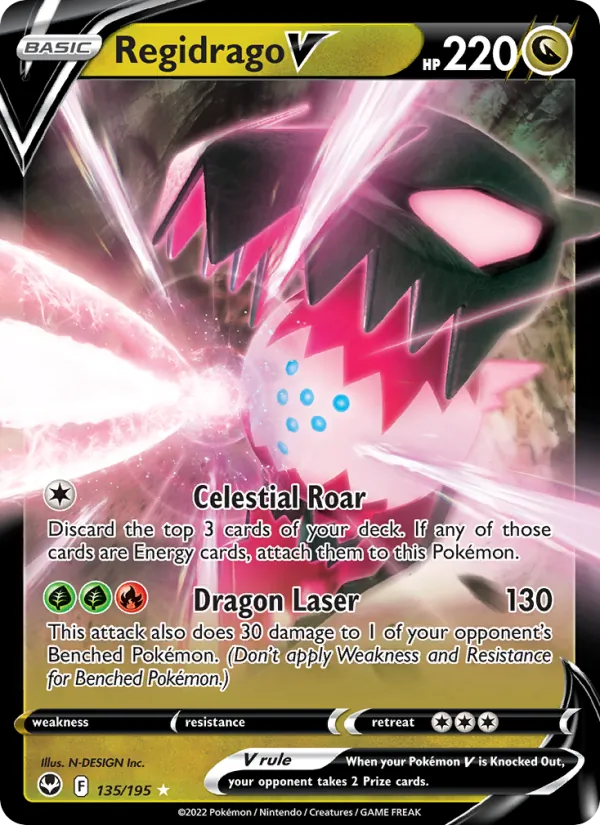 Regidrago V — Silver Tempest #135 (Pokémon TCG card)