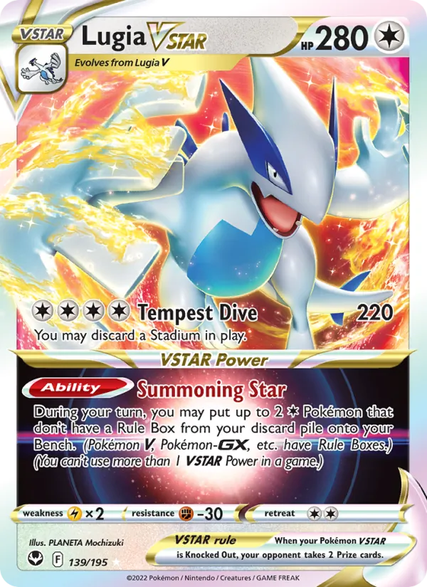 Lugia VSTAR — Silver Tempest #139 (Pokémon TCG card)