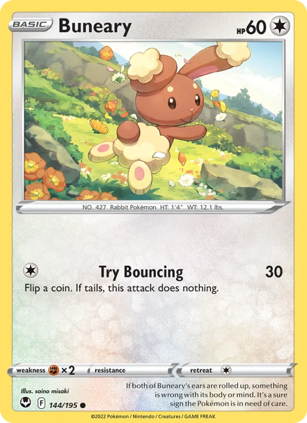 Buneary — Silver Tempest #144 (Pokémon TCG card)