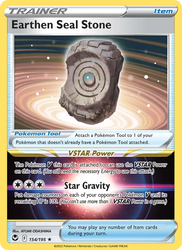 Earthen Seal Stone — Silver Tempest #154 (Pokémon TCG card)