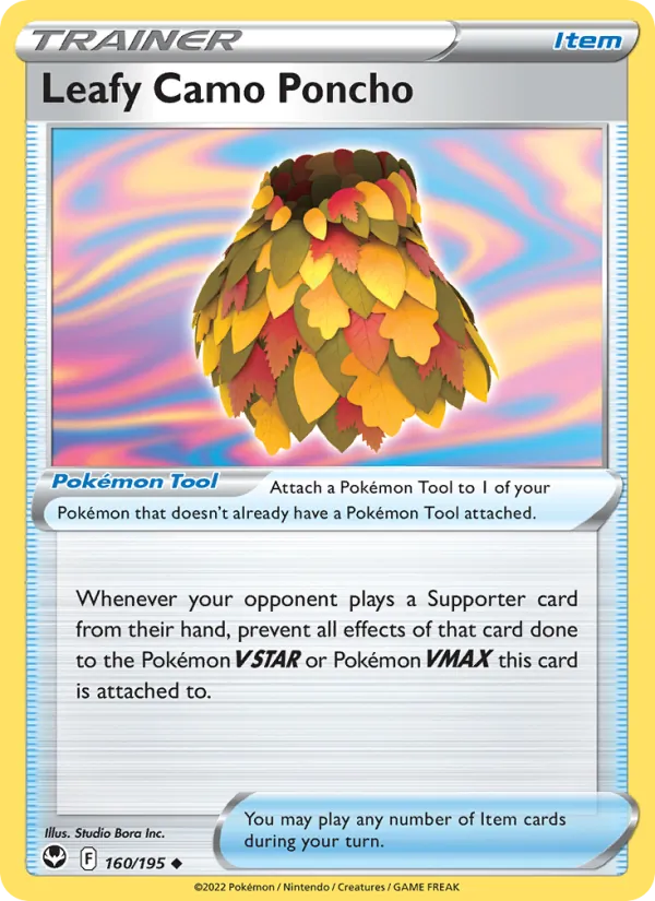 Leafy Camo Poncho — Silver Tempest #160 (Pokémon TCG card)