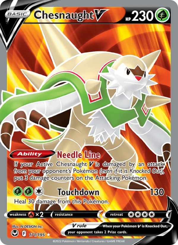 Chesnaught V — Silver Tempest #171 (Pokémon TCG card)