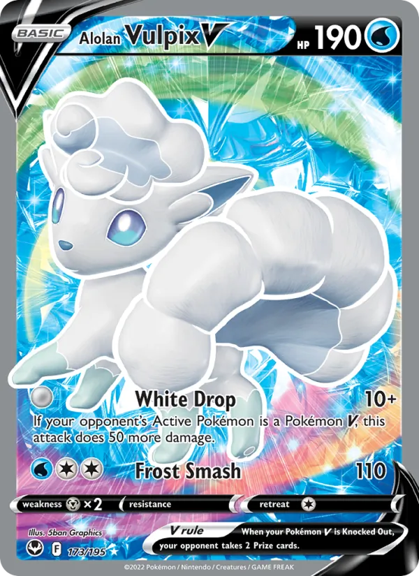 Alolan Vulpix V — Silver Tempest #173 (Pokémon TCG card)