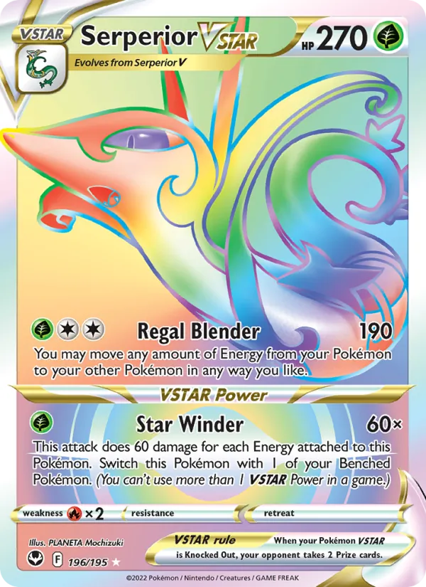 Serperior VSTAR — Silver Tempest #196 (Pokémon TCG card)