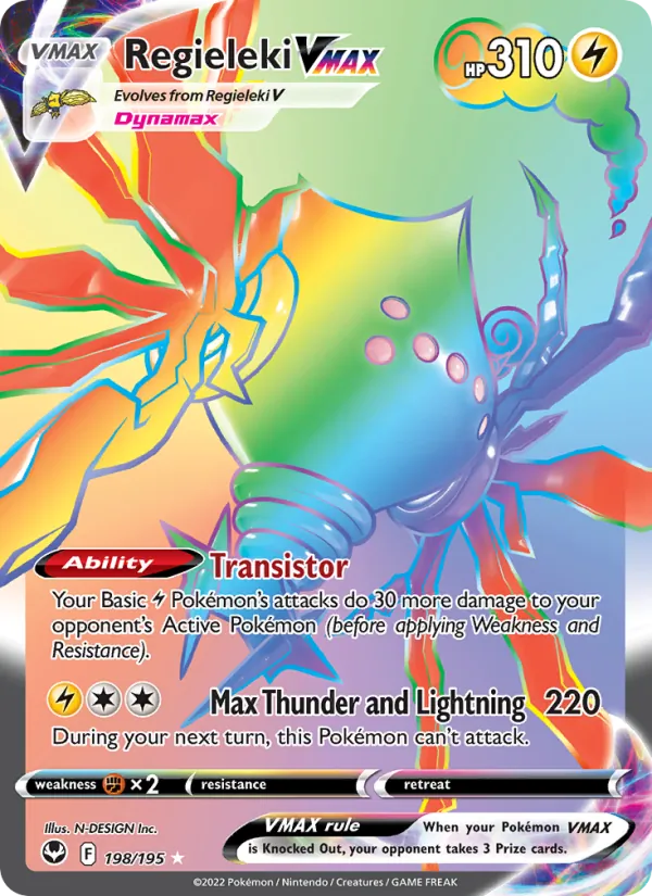 Regieleki VMAX — Silver Tempest #198 (Pokémon TCG card)