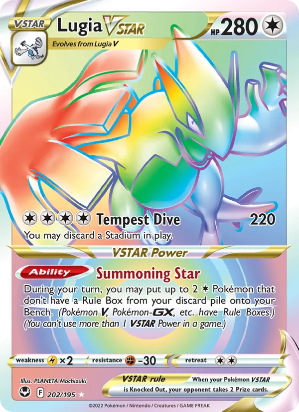 Lugia VSTAR — Silver Tempest #202 (Pokémon TCG card)