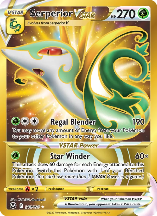 Serperior VSTAR — Silver Tempest #210 (Pokémon TCG card)