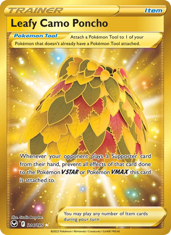 Leafy Camo Poncho — Silver Tempest #214 (Pokémon TCG card)