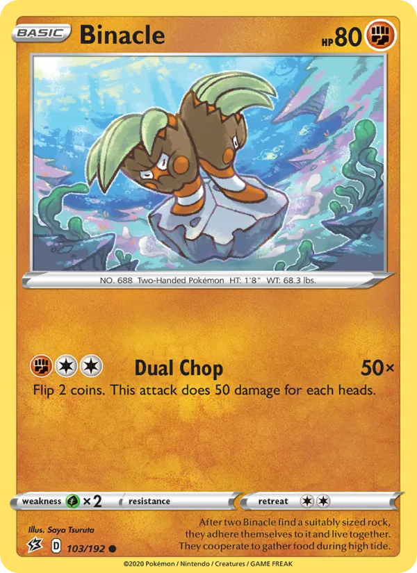 Binacle — Rebel Clash #103 (Pokémon TCG card)
