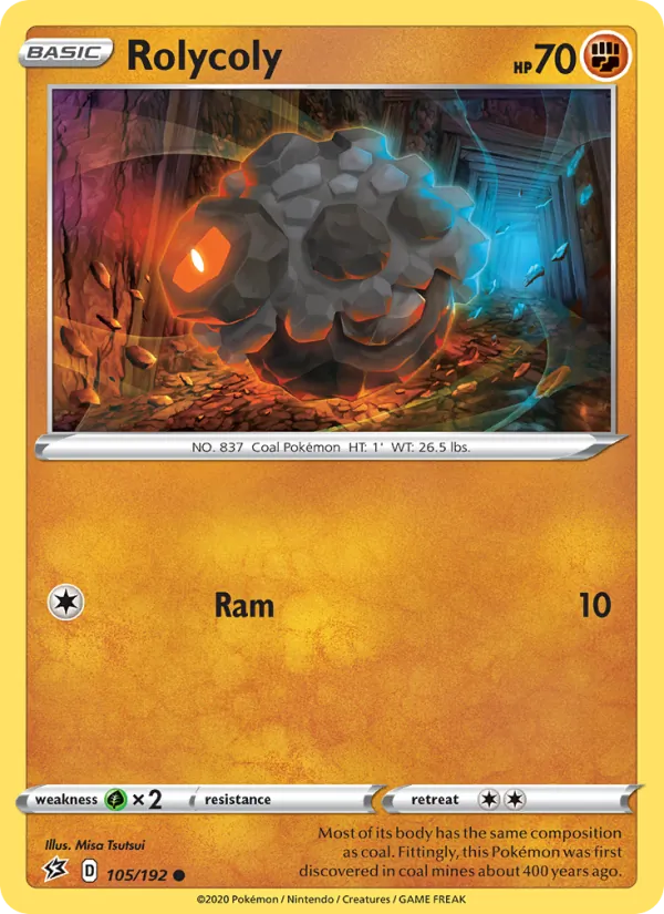 Rolycoly — Rebel Clash #105 (Pokémon TCG card)