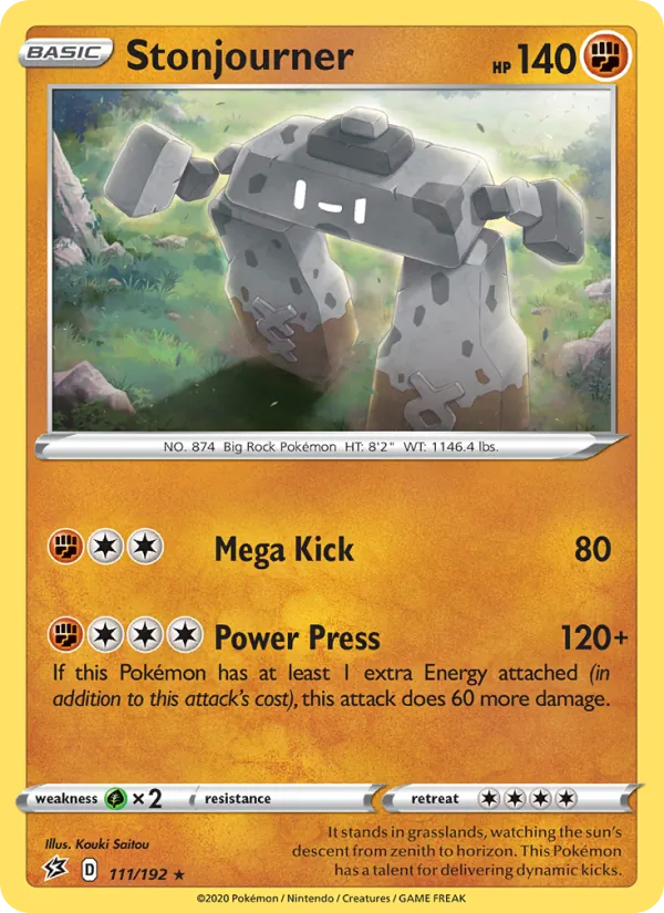 Stonjourner — Rebel Clash #111 (Pokémon TCG card)